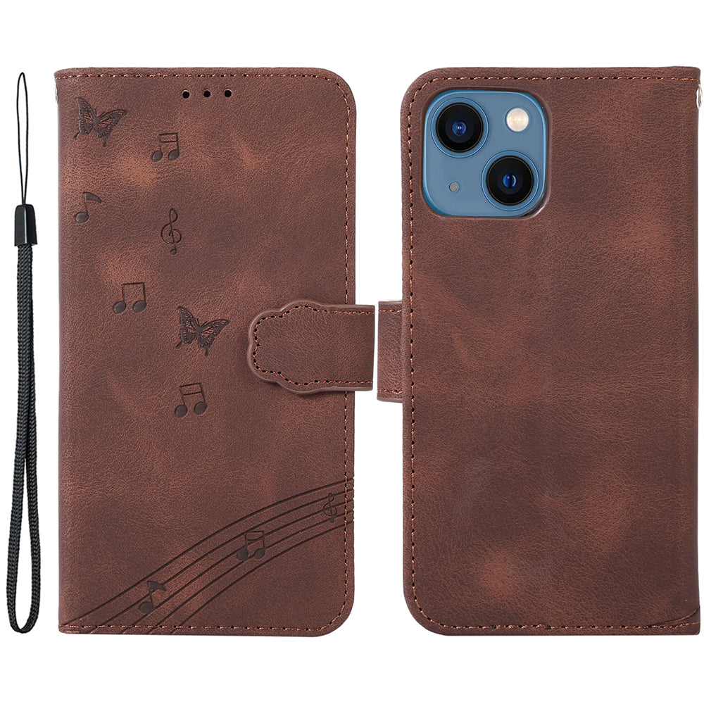 For iPhone 14 Plus PU Leather Phone Case Wallet Stand Cover with Imprinted Musical Notation Pattern For iPhone 14 Plus PU Leather Phone Case Wallet Stand Cover with Imprinted Musical Notation Pattern